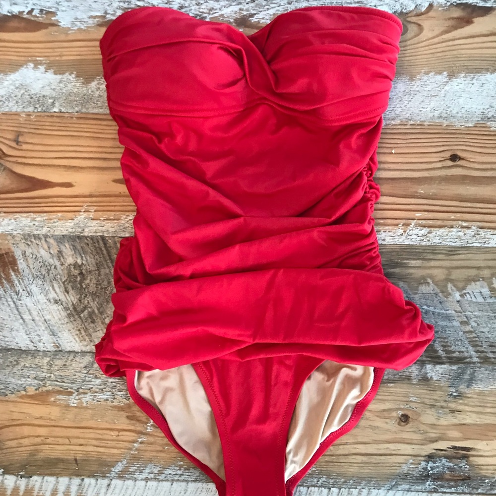 J. Crew Twisted Bandeau One Piece